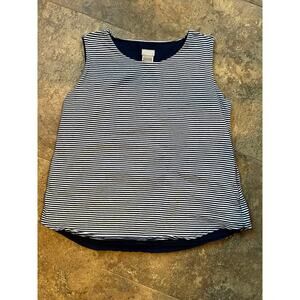 Chicos 1  (S-8) blue/white stripe tank top